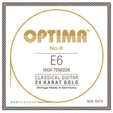 Cuerda de guitarra clásica E6 Optima No. 6, dorada, tensión alta