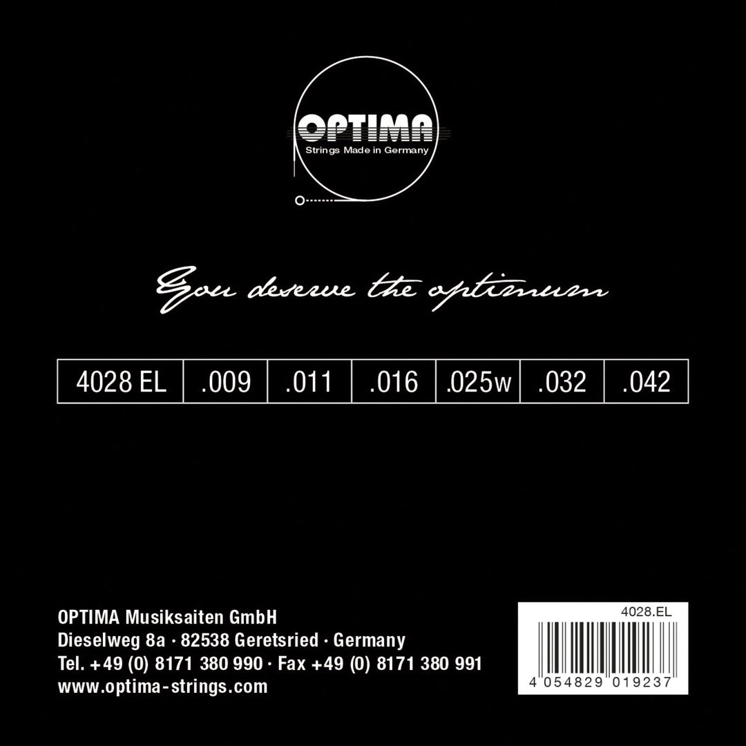 Optima Strings para Guitarras eléctricas Chrome strings round wound - Set (4028EL)