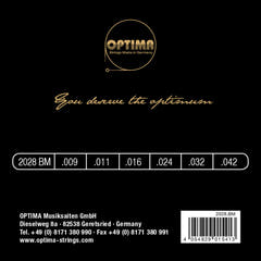 Cuerdas para guitarra eléctrica Optima Strings Gold de entorchado redondo - Set (2028BM)