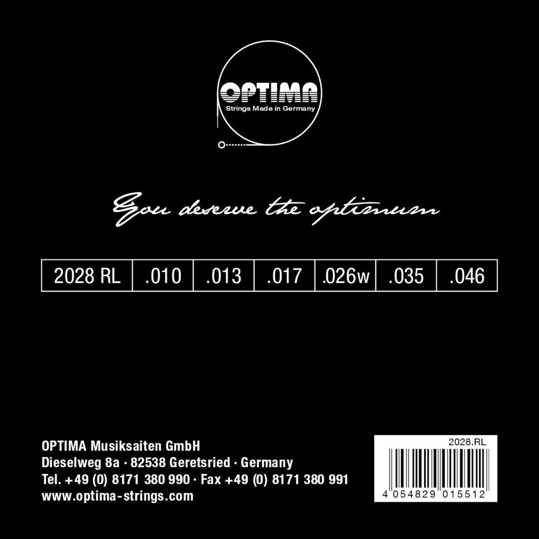 Optima cuerdas para guitarras eléctricas Gold entorchado redondo - Juego (2028 RL)
