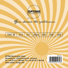 Cuerdas Optima para guitarras eléctricas Jazz Swing Chrome Round Wound - Juego (1947M)