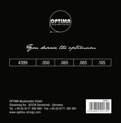 Optima E-Bass Strings Chrome Strings Round Wound Long Scale - Set 4-string medium (4399M)