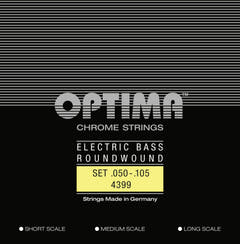 Cuerdas de bajo eléctrico Optima Chrome Strings Round Wound Long Scale - Set de 4 cuerdas medium (4399M)