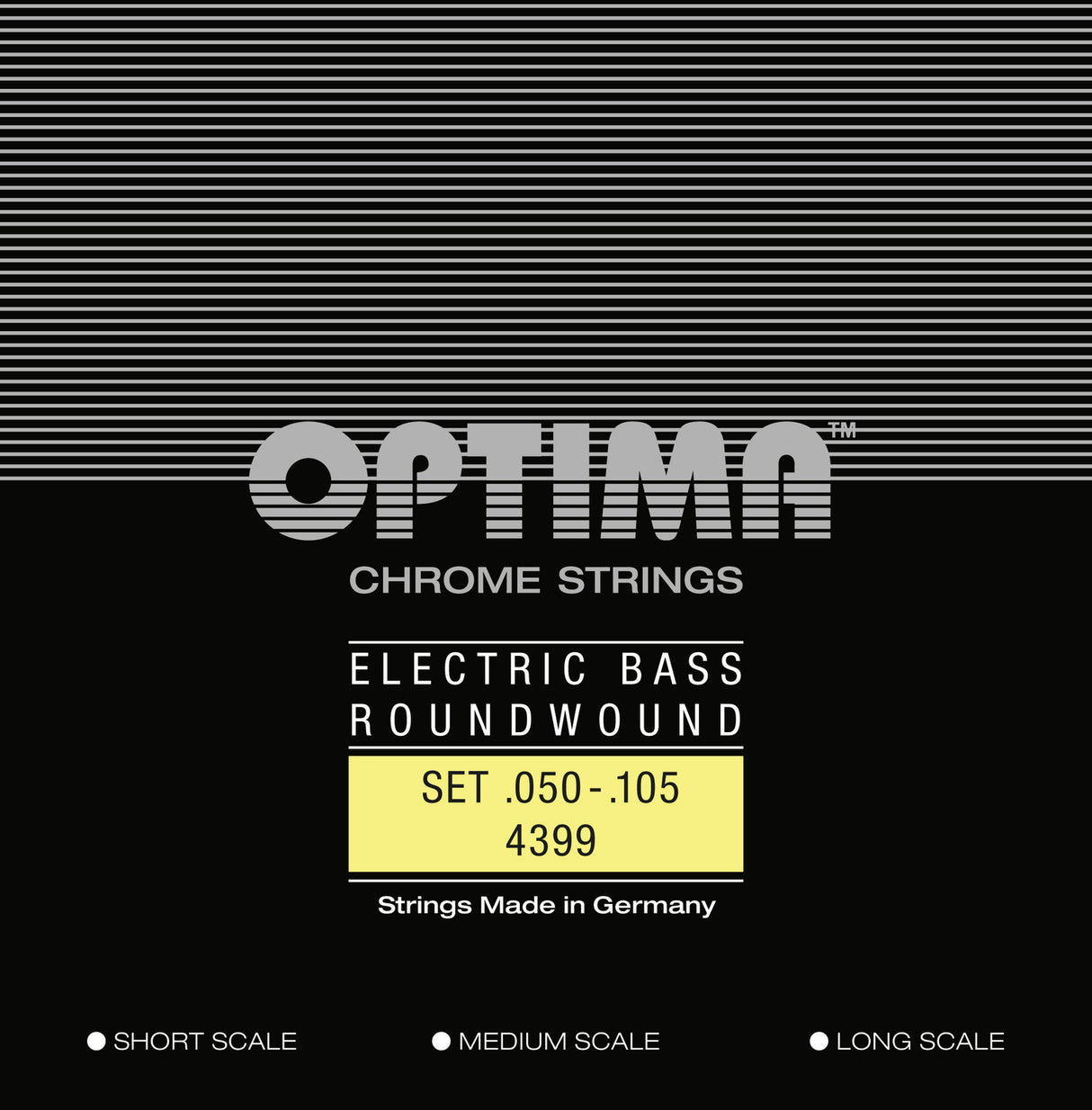 Optima E-Bass Strings Chrome Strings Round Wound Long Scale - Set 4-string medium (4399M)