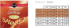 Savarez Strings para guitarra clásica New Cristal Cantiga Premium - set normal (510CRP)