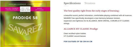 Savarez Strings for classic guitar Prodige 38 Children's Guitar - 3/4-7/8 Nylon Gw (540CSW)