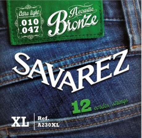 Savarez A230XL Acoustic Bronze de 12 cuerdas, extra light .010 a .047