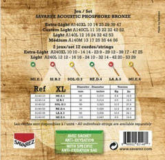 Savarez A140XL Acoustic Phosphor Bronze, extra light .010 a .047