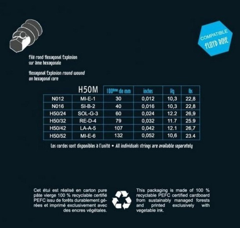 Cuerdas para guitarra eléctrica Savarez H50M Hexagonal Explosion, medium .012 a .052