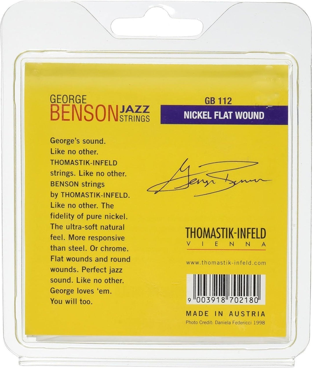 Cuerdas Thomastik-Infeld para guitarra eléctrica George Benson Jazz Guitar - Conjunto flatwound (GB112)