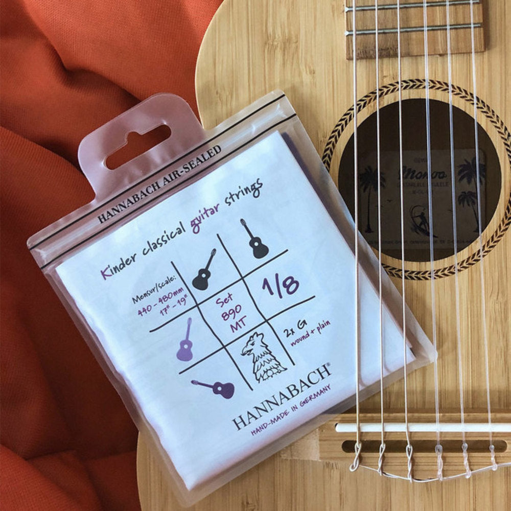 Hannabach 890 1/8 G3 cuerda entorchada para guitarra para niños, tensión medium