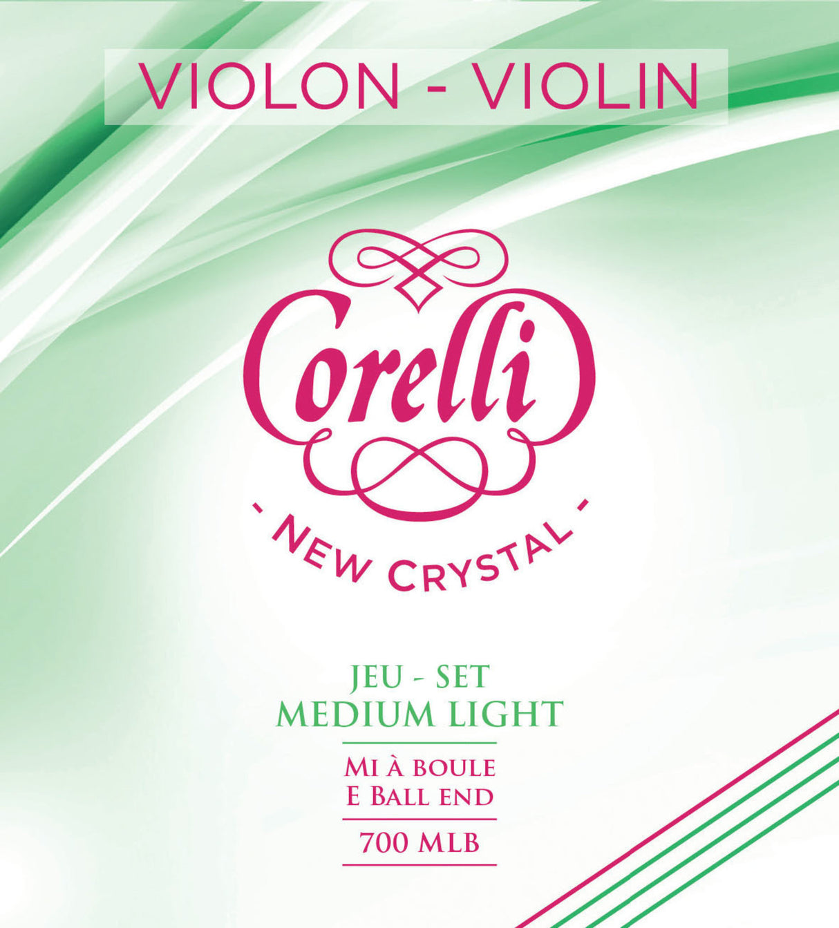 Corelli Violin strings New Crystal - Medium-light (700MLB)