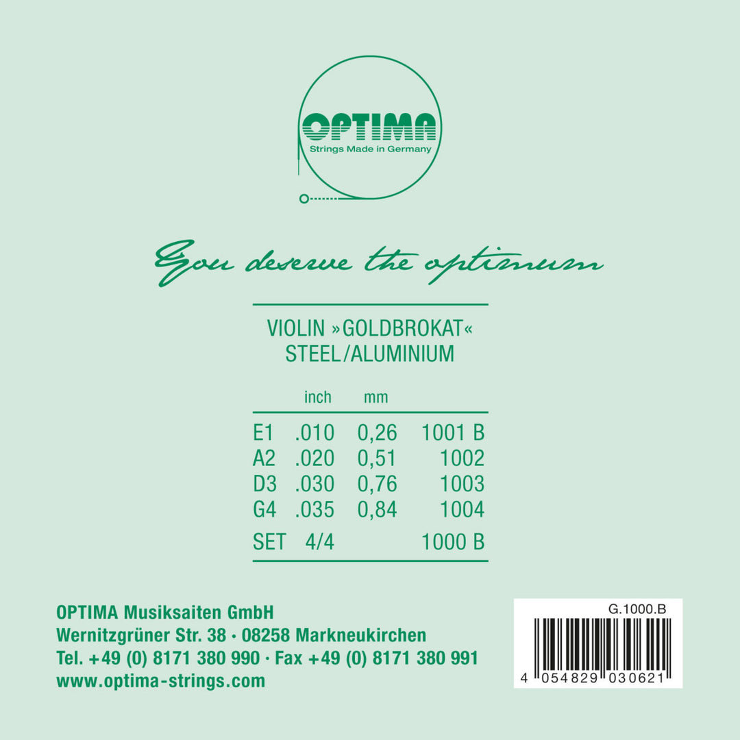 Optima Cuerdas de Violines Goldbrokat - Set 4/4 (1000B)
