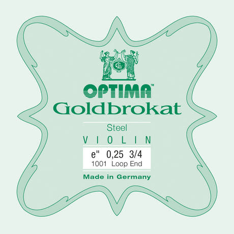Cuerda E Optima Goldbrokat para violín 3/4, 0,25 mm, lazo