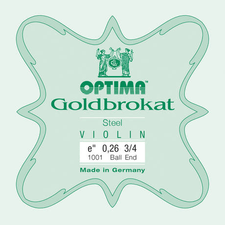 Cuerda E Optima Goldbrokat para violines 3/4, 0,26 mm, bola