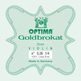 Cuerda E Optima Goldbrokat para violines 1/4, 0,26 mm, lazo