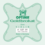 Cuerda E Optima Goldbrokat para violín 1/4, 0,27 mm, lazo