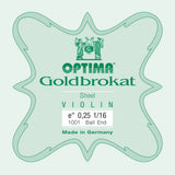 Optima Goldbrokat cuerda E para violines 1/16, 0,25 mm, bola