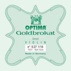 Cuerda E Optima Goldbrokat para violín 1/16, 0,27 mm, bola