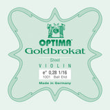 Cuerda E Optima Goldbrokat para violín 1/16, 0,24 mm, bola