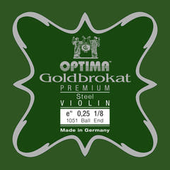 Optima Goldbrokat Premium cuerda E para violín 1/8, 0,25 mm, bola