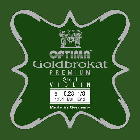 Optima Goldbrokat Premium cuerda E para violín 1/8, 0,28 mm, bola