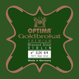 Cuerda E Brassed Premium Goldbrokat de Optima para violines 4/4, 0,24 mm, con bola