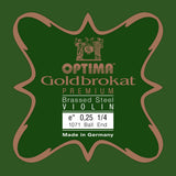 Cuerda E Brassed Premium Goldbrokat de Optima para violines 1/4, 0,25 mm, con bola