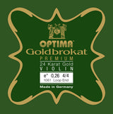 Cuerda E Optima Goldbrokat 24K Gold para violines 4/4, 0,26 mm, lazo