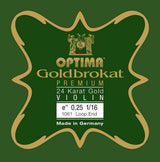 Optima Goldbrokat 24K Gold cuerda E para violines 1/16, 0,25 mm, lazo