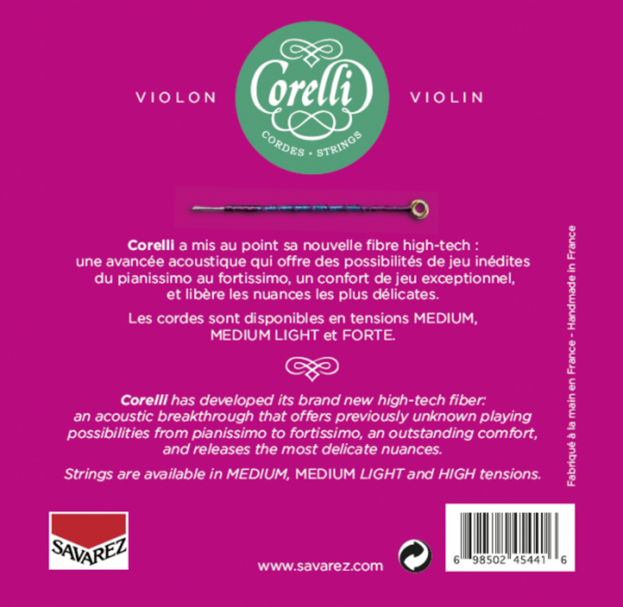 Corelli Violin strings Cantiga - Medium-light (900ML)