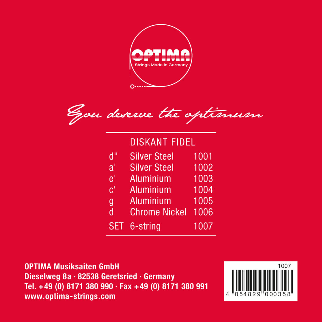 Optima Fidel cuerdas de acero - Set de 6 cuerdas (1007)