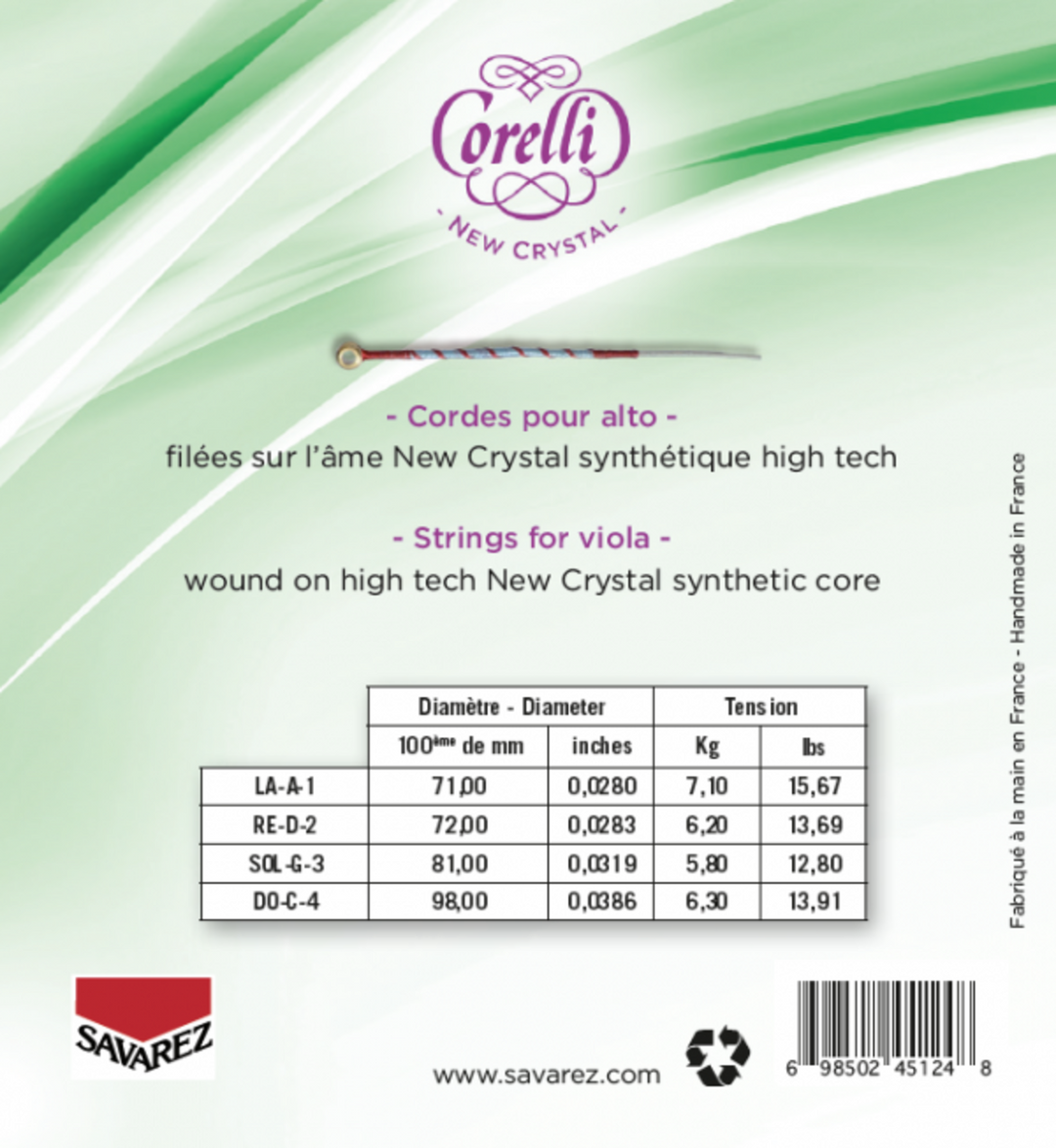 Cuerdas Corelli para viola New Crystal - Light (730L)