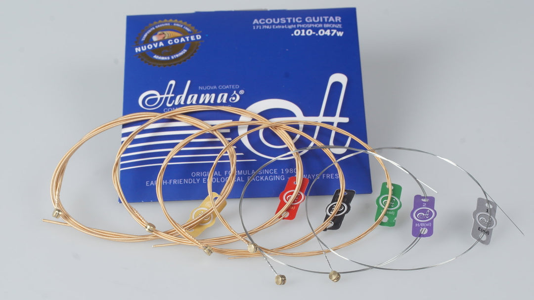 Adamas Strings for Acoustic Guitarras Nuova phosphor bronze coated - También adecuado para personas con alergia (1717NU)