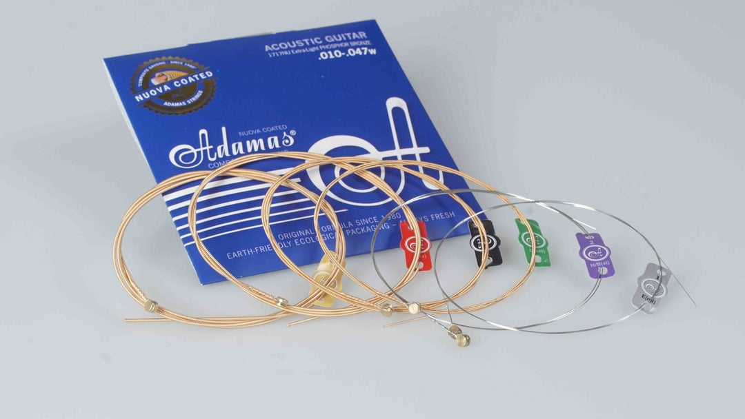 Cuerdas Adamas para Guitarras acústicas Nuova Phosphor Bronze con núcleo redondo recubierto - También aptas para personas con alergia (1717NURC)