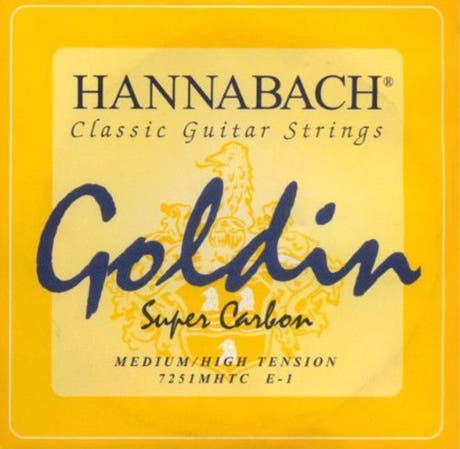 Hannabach 725 E1 cuerda de agudos, guitarra clásica, medium/alta tensión