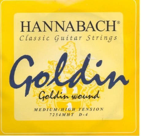 Hannabach 725 D4 cuerda de bajos para guitarra clásica, medium/alta tensión