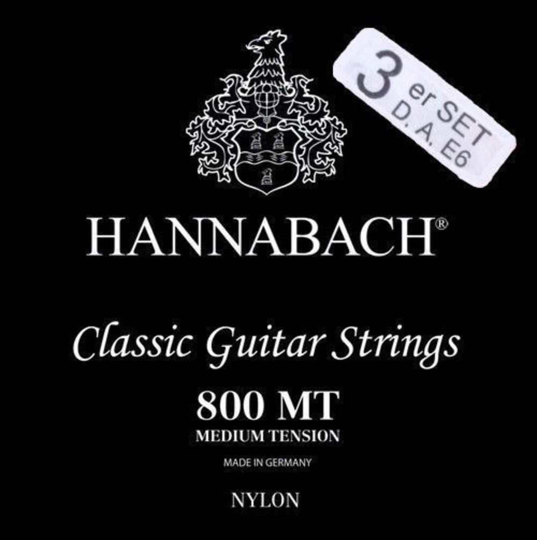 Cuerdas Hannabach para guitarra clásica Serie 800 Medium tension Silver plated - Juego de 3 bajos (8007MT)