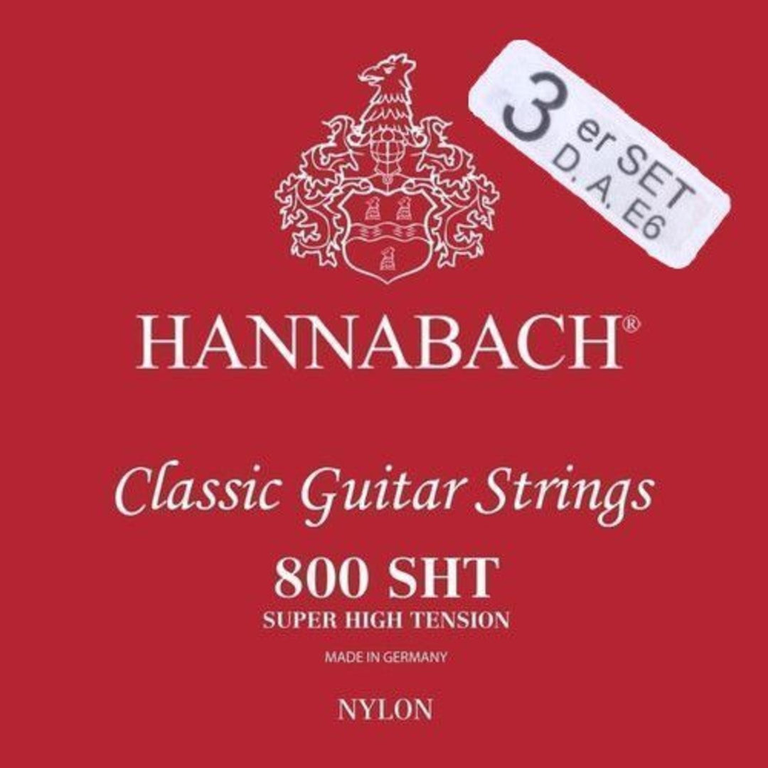Hannabach Strings for classic guitar Serie 800 Super High Tension Silver plated - Set de 3 bajos (8007SHT)