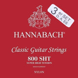 Hannabach Strings for classic guitar Serie 800 Super High Tension Silver plated - Set of 3 bass (8007SHT)