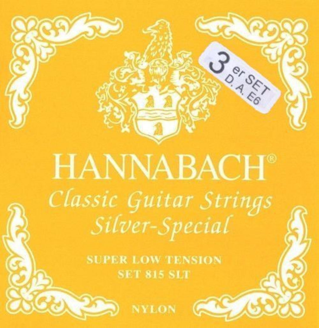 Cuerdas Hannabach para guitarras clásicas Serie 815 Super Low Tension Silver special - Set de 3 bajos (8157SLT)