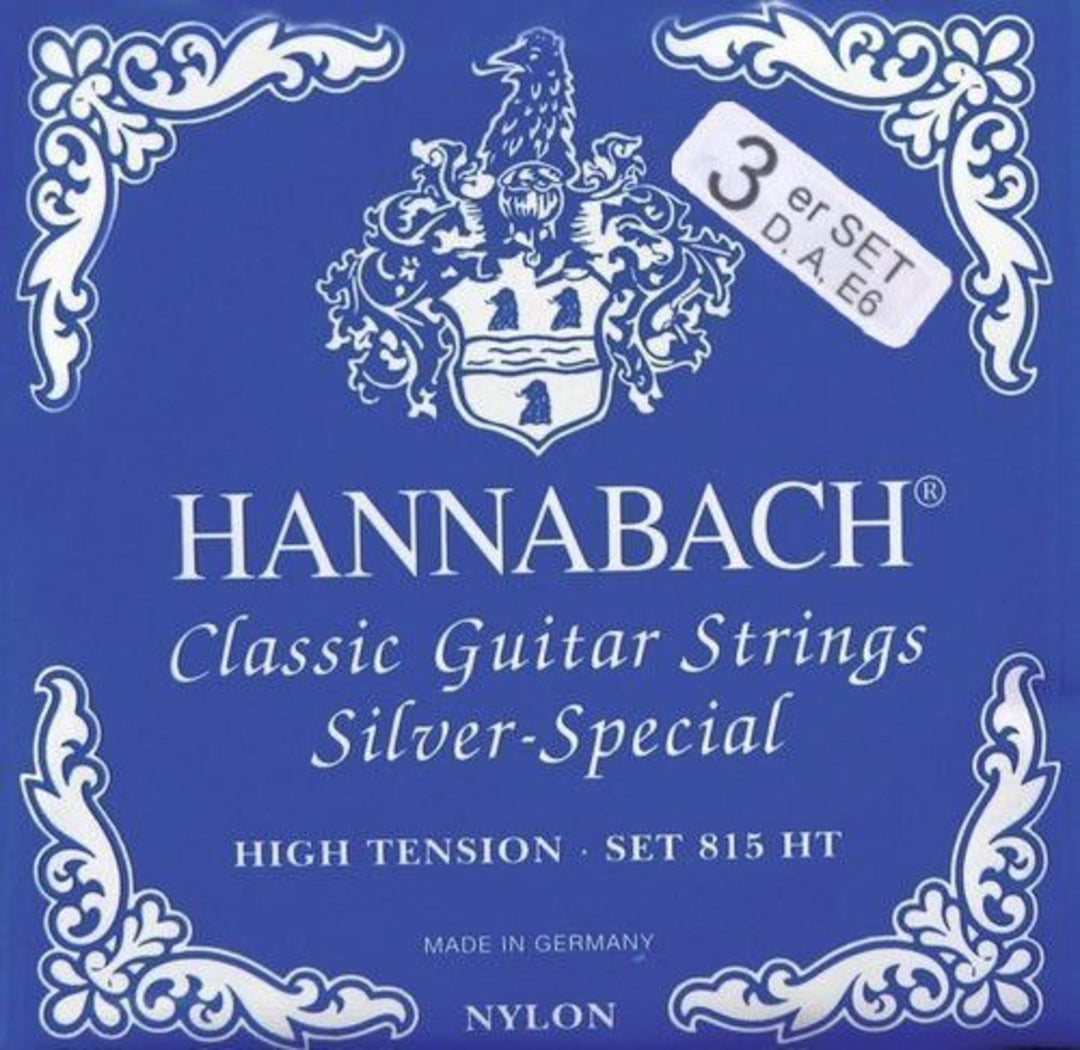 Cuerdas Hannabach para guitarra clásica Serie 815 High tension Silver special - Juego de 3 bajos (8157HT)