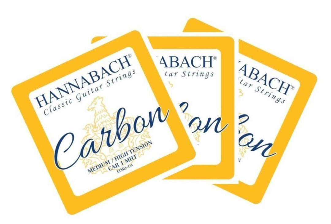 Hannabach Cuerdas para guitarras clásicas CARBON Medium/High tension Discant - Set de 3 agudas (CAR8MHT)