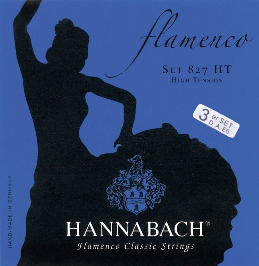 Hannabach Cuerdas para guitarra clásica Serie 827 High Tension Flamenco - Set de 3 bajos (8277HT)