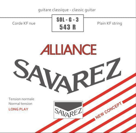 Savarez 543R Alliance HT Classic cuerda de agudos G3, tensión normal
