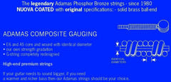 Adamas Strings for Acoustic Guitarras Nuova phosphor bronze coated set (3) - Set of 3 Ex-Light .010 (1717NU-3)