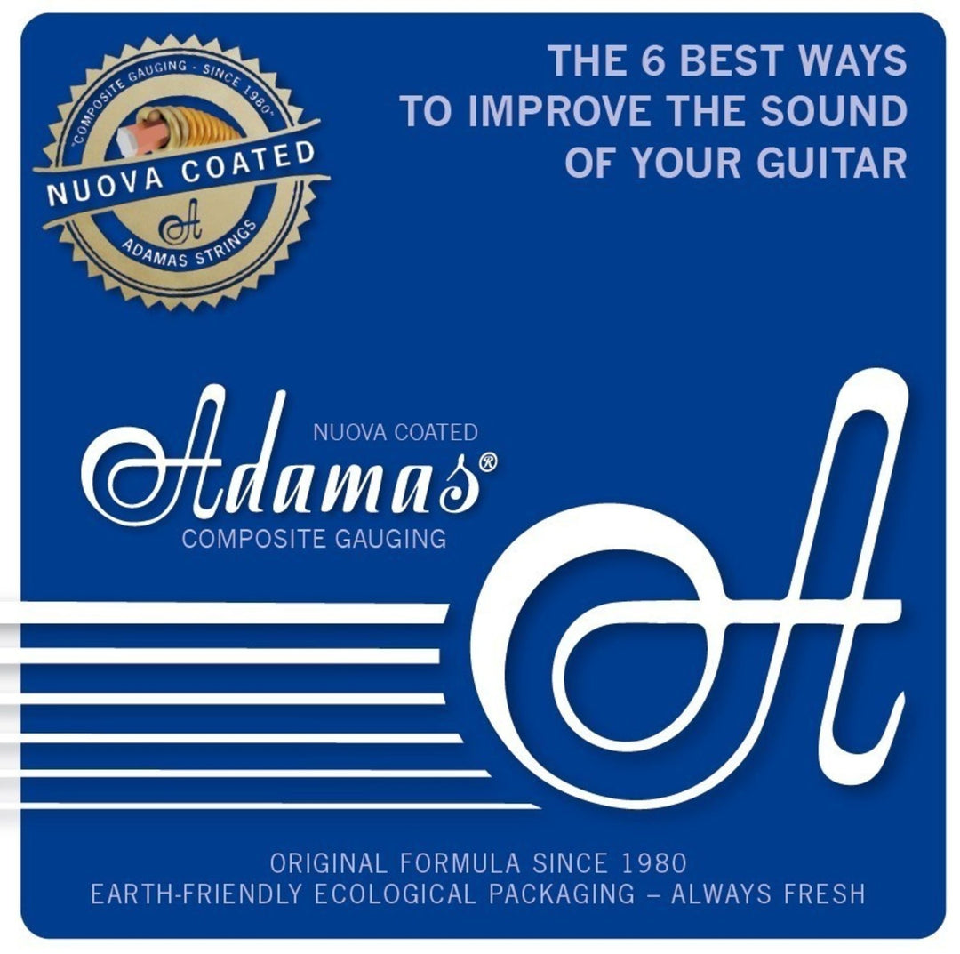 Adamas Strings for Acoustic Guitarras Nuova phosphor bronze coated set (3) - Set of 3 Ex-Light .010 (1717NU-3)