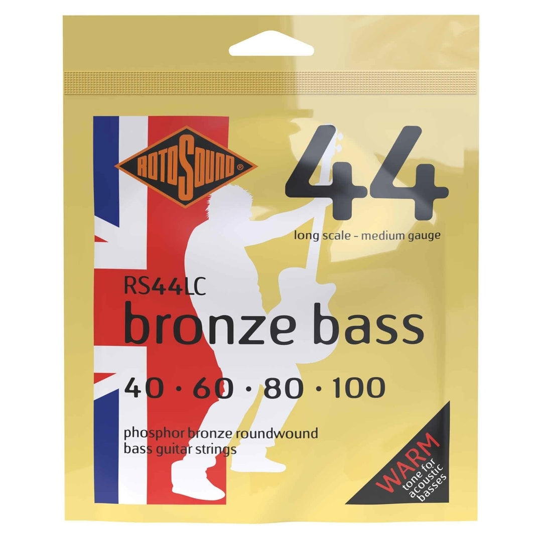 Cuerdas Rotosound para bajo acústico Bronze Bass 44 - Juego de 4 cuerdas Medium 40-100 (RS44LC)