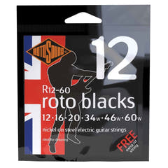 Cuerdas para guitarra eléctrica Rotosound Roto Blacks R12-60 12-60