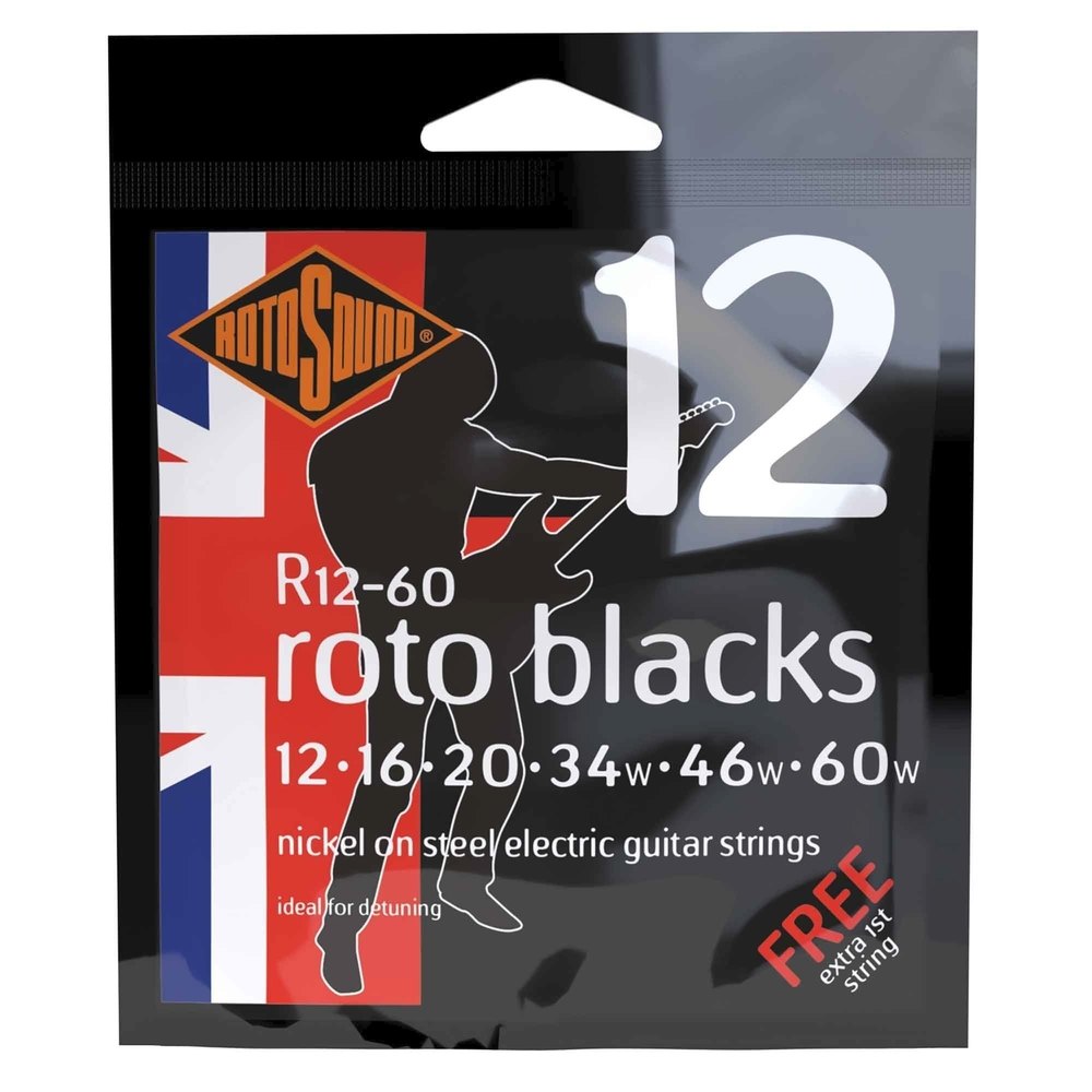 Cuerdas para guitarra eléctrica Rotosound Roto Blacks R12-60 12-60